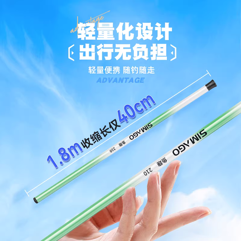 喜曼多儿童钓鱼竿小物钓全套装专用溪流钓竿超轻迷你小手竿短节竿 图3