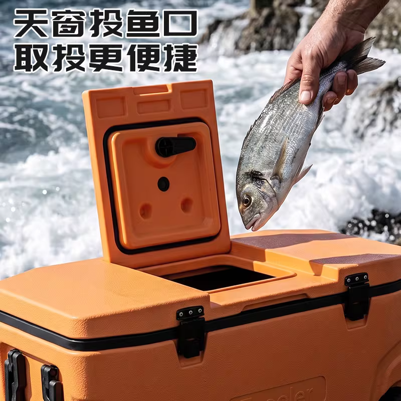 商用保温箱大容量65L80L多功能海钓箱6面聚氨酯发泡户外冷藏箱 图4