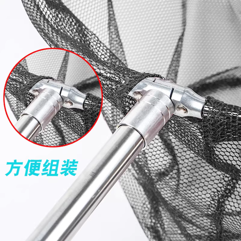 不锈钢捞网竿捞鱼网伸缩杆操网头抄鱼竿钓鱼捞网折叠网兜渔具套装 图3