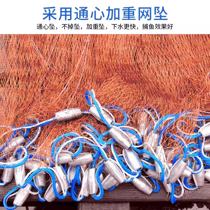 大飞盘式撒网圆盘渔网抛网手撒手抛网鱼网抓扑捕鱼易抛旋网甩渔具 图4